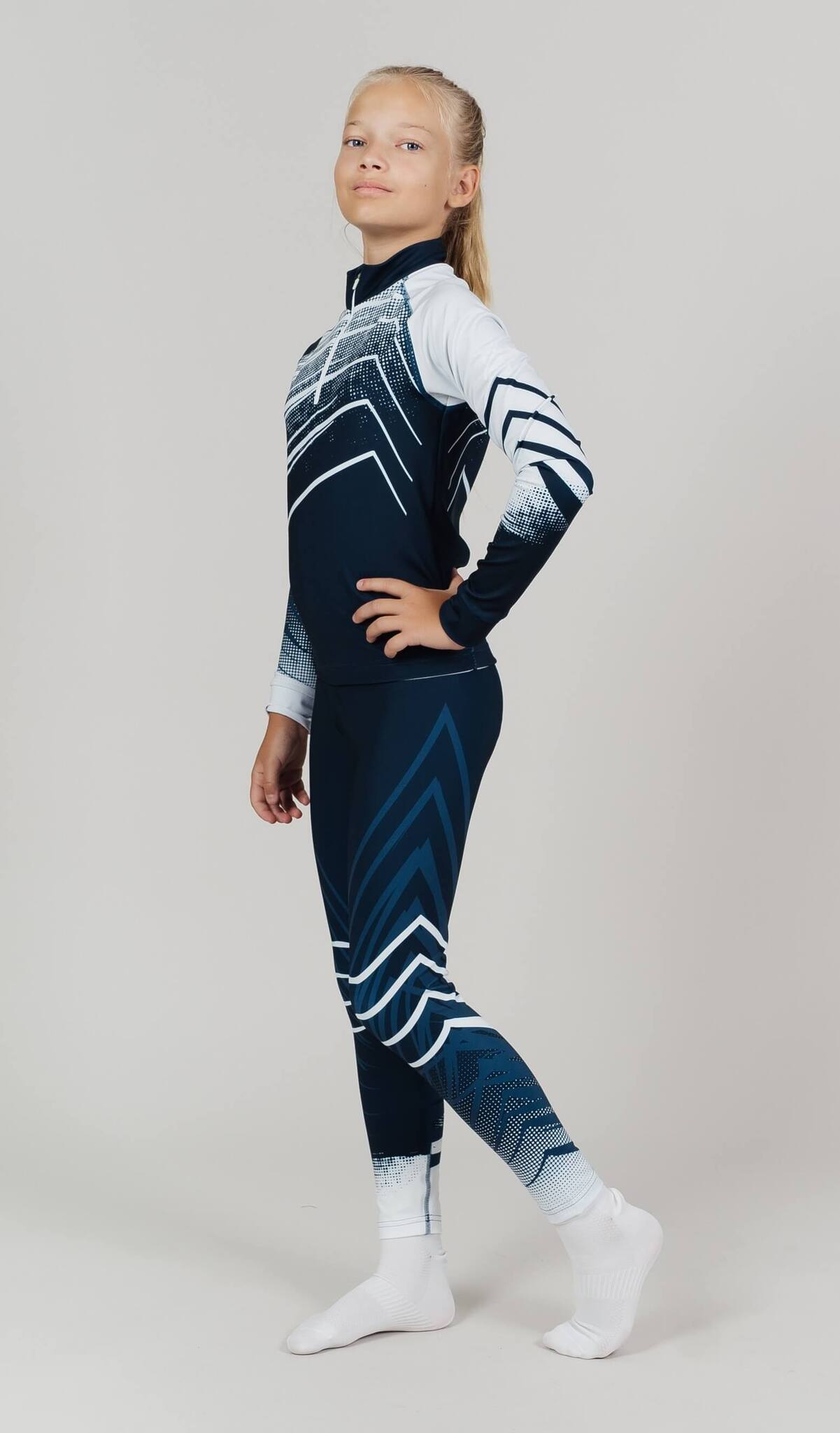 УЦЕНКА-Детский и подростковый лыжный гоночный костюм (РУБАШКА) Nordski Jr Pro pearl blue