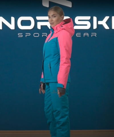 Горнолыжный костюм женский Nordski Extreme blue-pink-blue