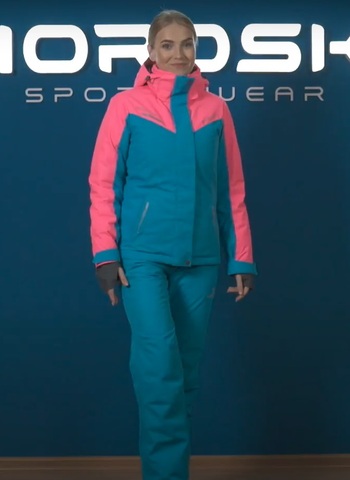Горнолыжный костюм женский Nordski Extreme blue-pink-blue