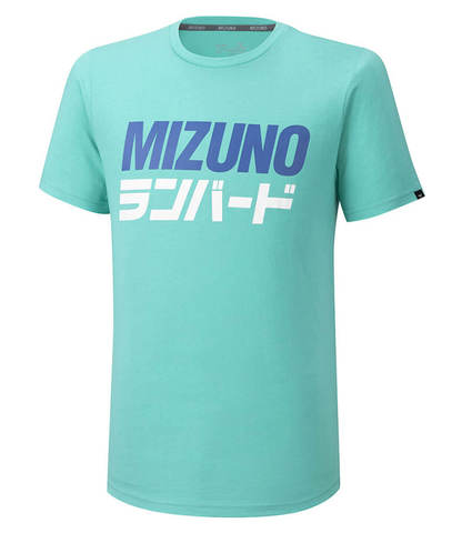 Mizuno Runbird Tee беговая футболка мужская голубая
