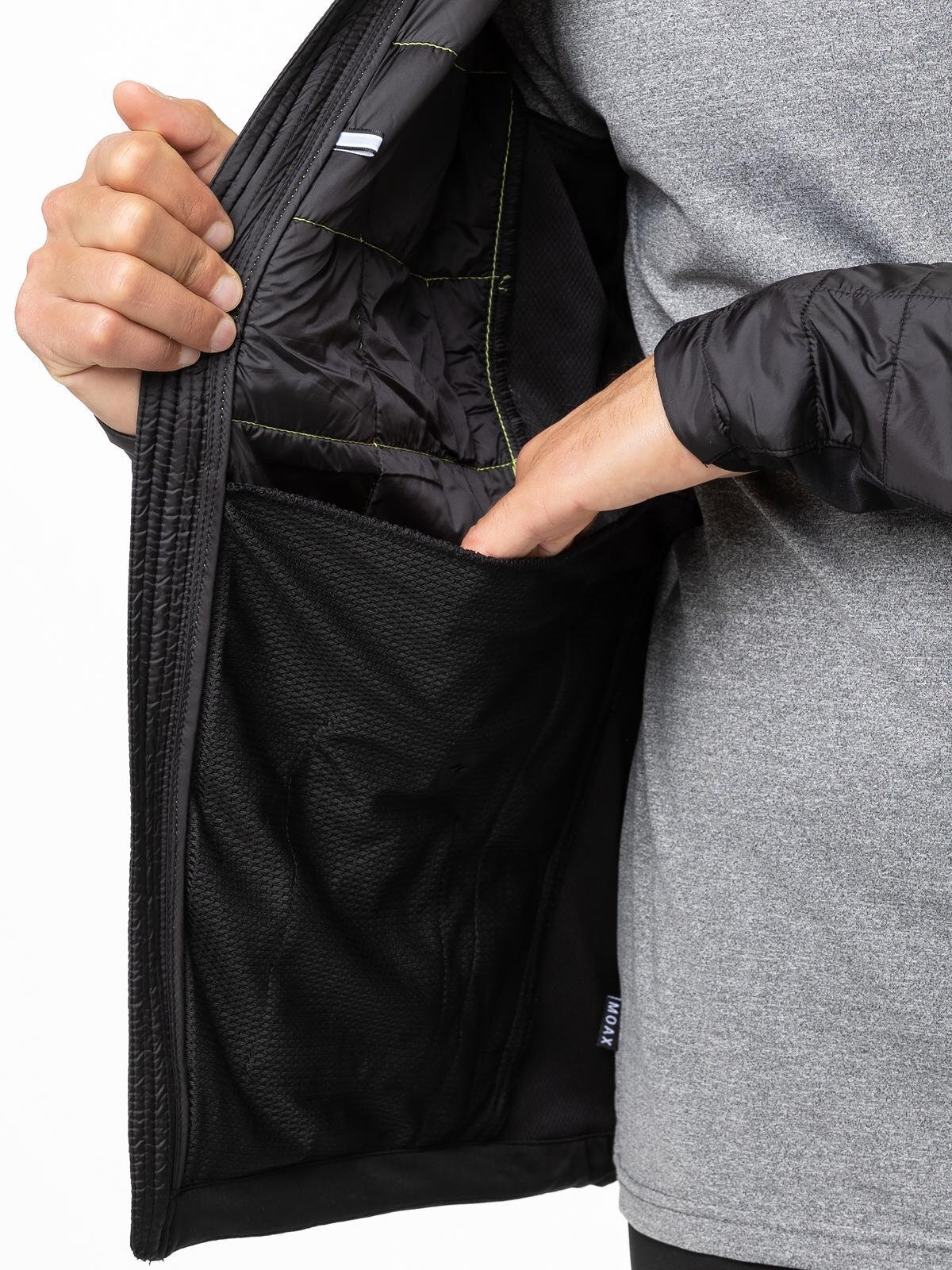 Мужской тренировочный лыжный костюм Moax Navado Hybrid Delda Zip лайм-черный - 6
