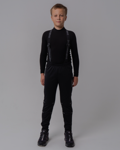 Детские разминочные лыжные брюки Nordski Jr Premium черные