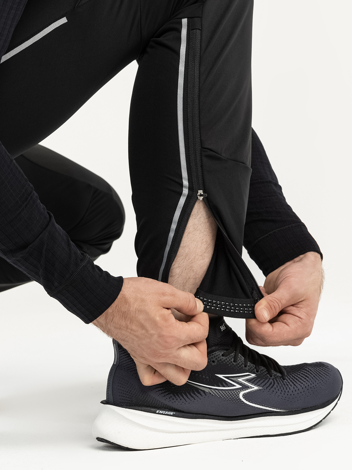 Мужской тренировочный лыжный костюм Moax Navado Hybrid Delda Zip лайм-черный - 16