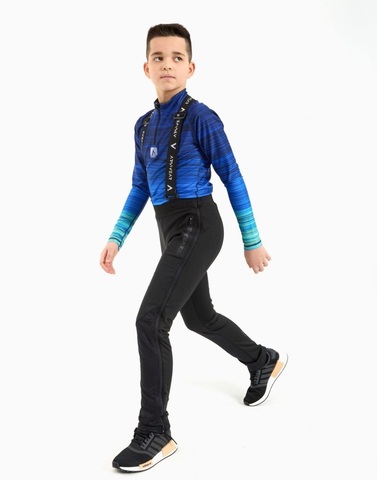 Детские разминочные лыжные штаны Arswear Softshell Race Kids черные