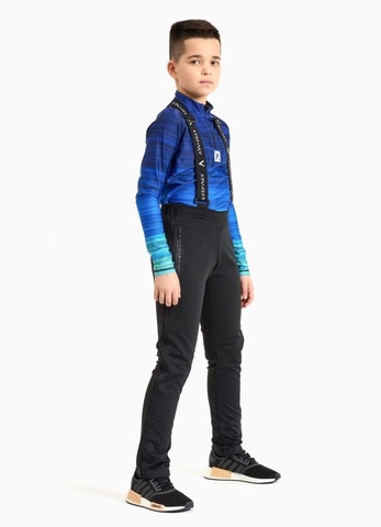 Детские разминочные лыжные штаны Arswear Softshell Race Kids черные