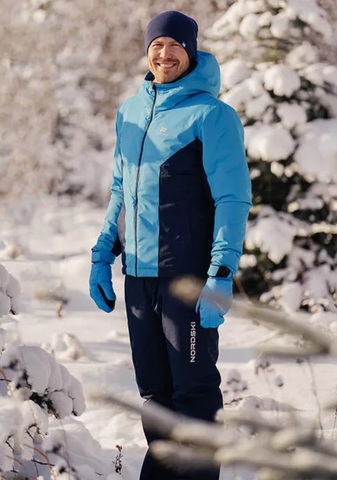 Теплый лыжный костюм мужской Nordski Base синий-темно-синий