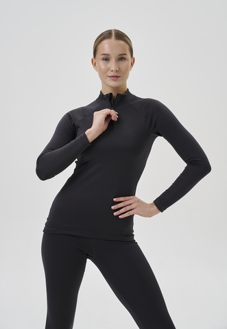 Женский спортивный термолонгслив Nordski Intense Half Zip grey