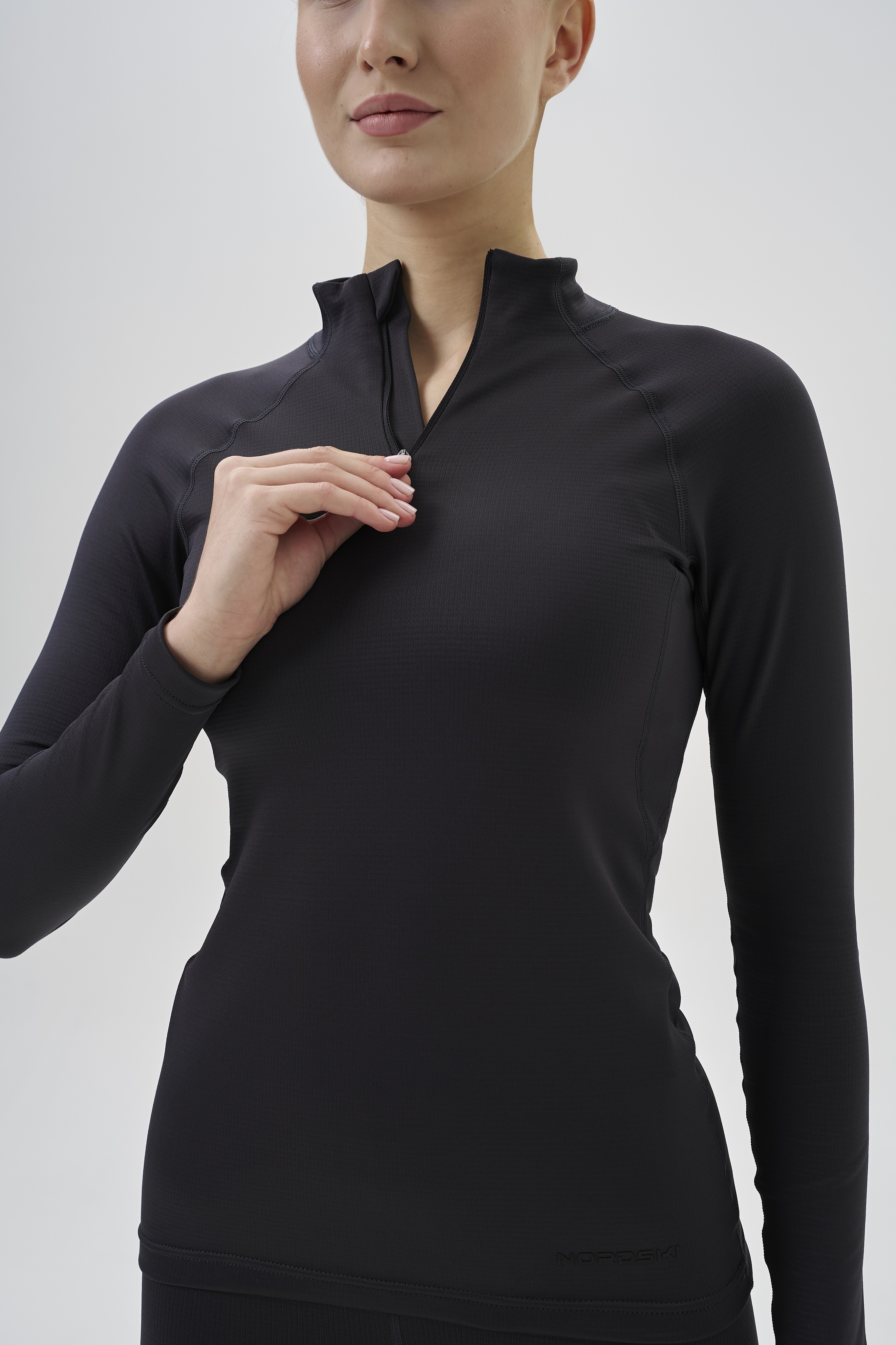 Женский спортивный термолонгслив Nordski Intense Half Zip grey - 7