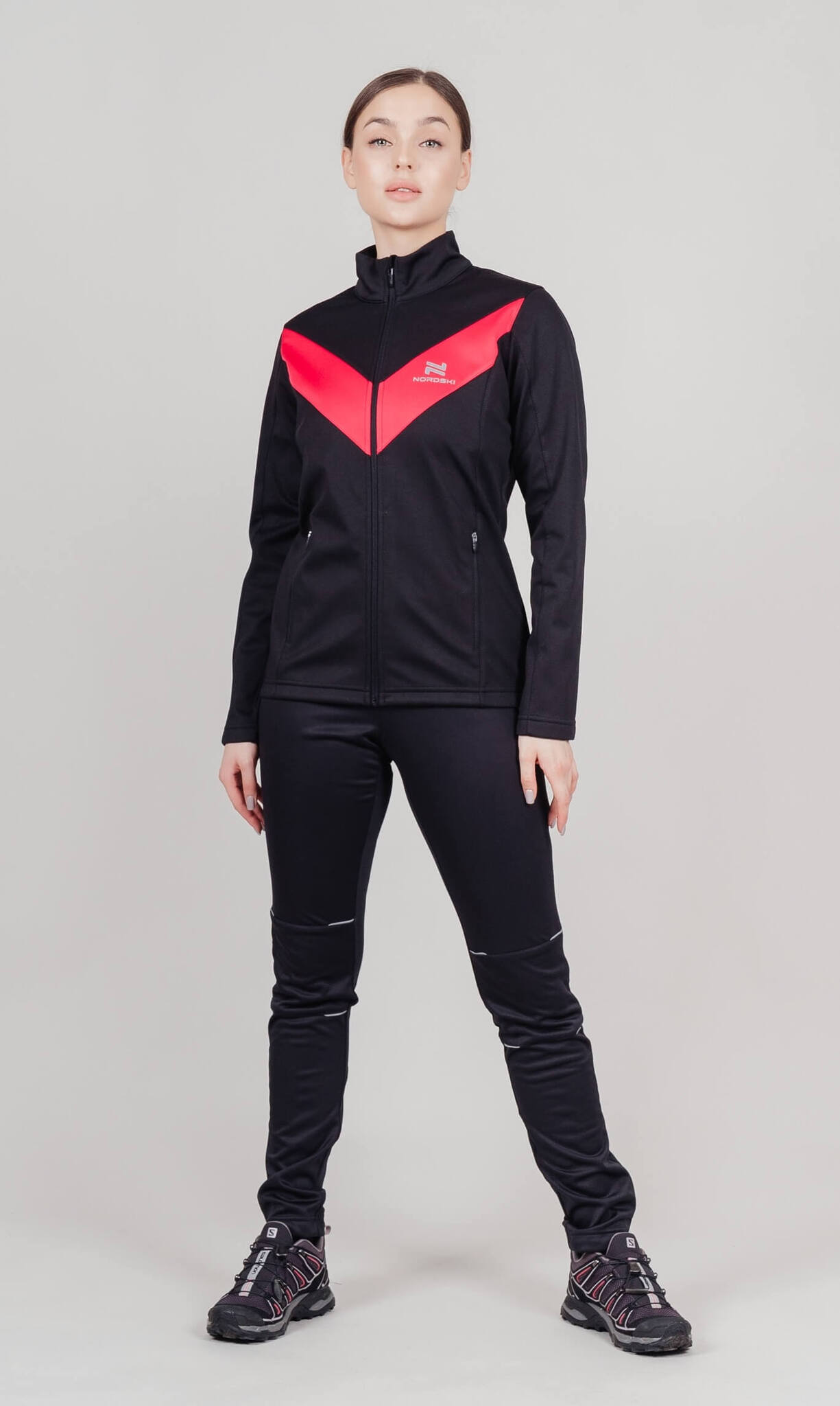 Женский утепленный разминочный костюм Nordski Base Premium black-pink