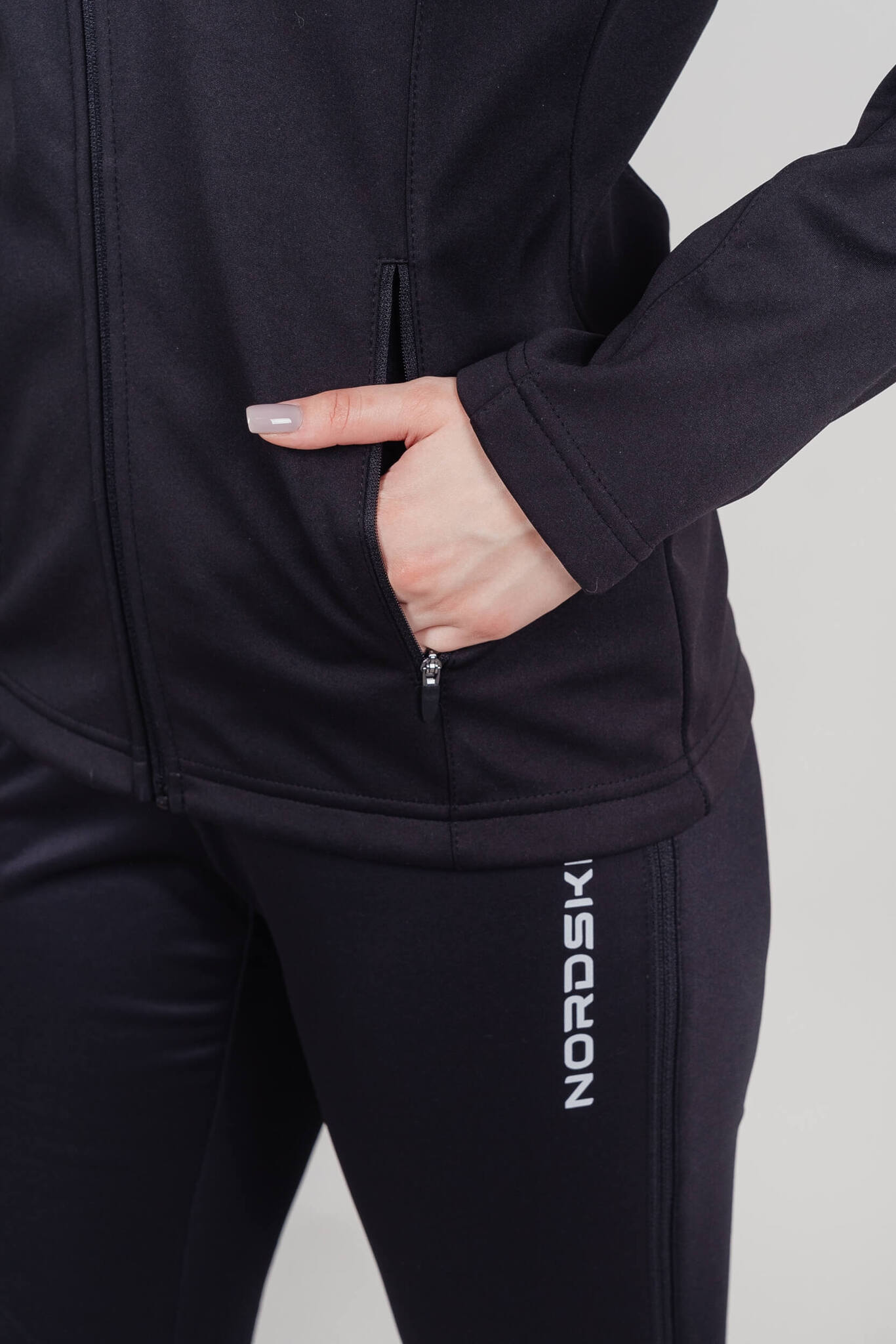 Женский утепленный разминочный костюм Nordski Base Premium black-pink - 7