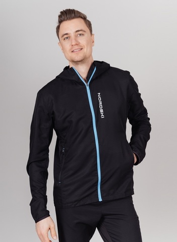Nordski Run куртка для бега мужская Black-Blue