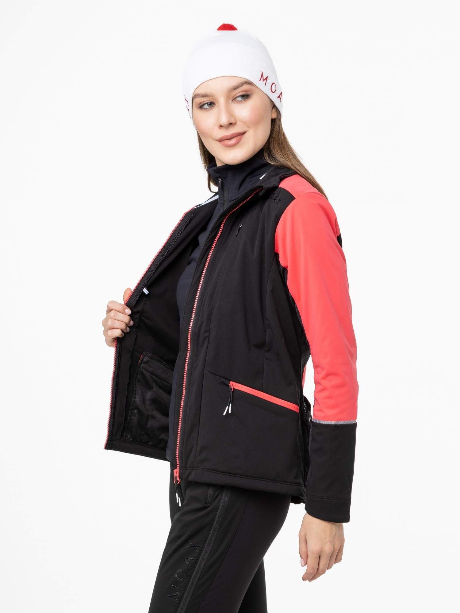 Женская лыжная куртка Moax Uhta Softshell Light ягодная - 5