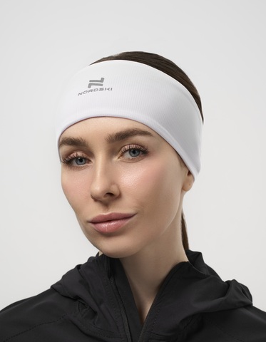 Повязка на голову беговая Nordski Run white