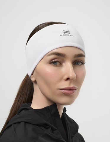 Повязка на голову беговая Nordski Run white
