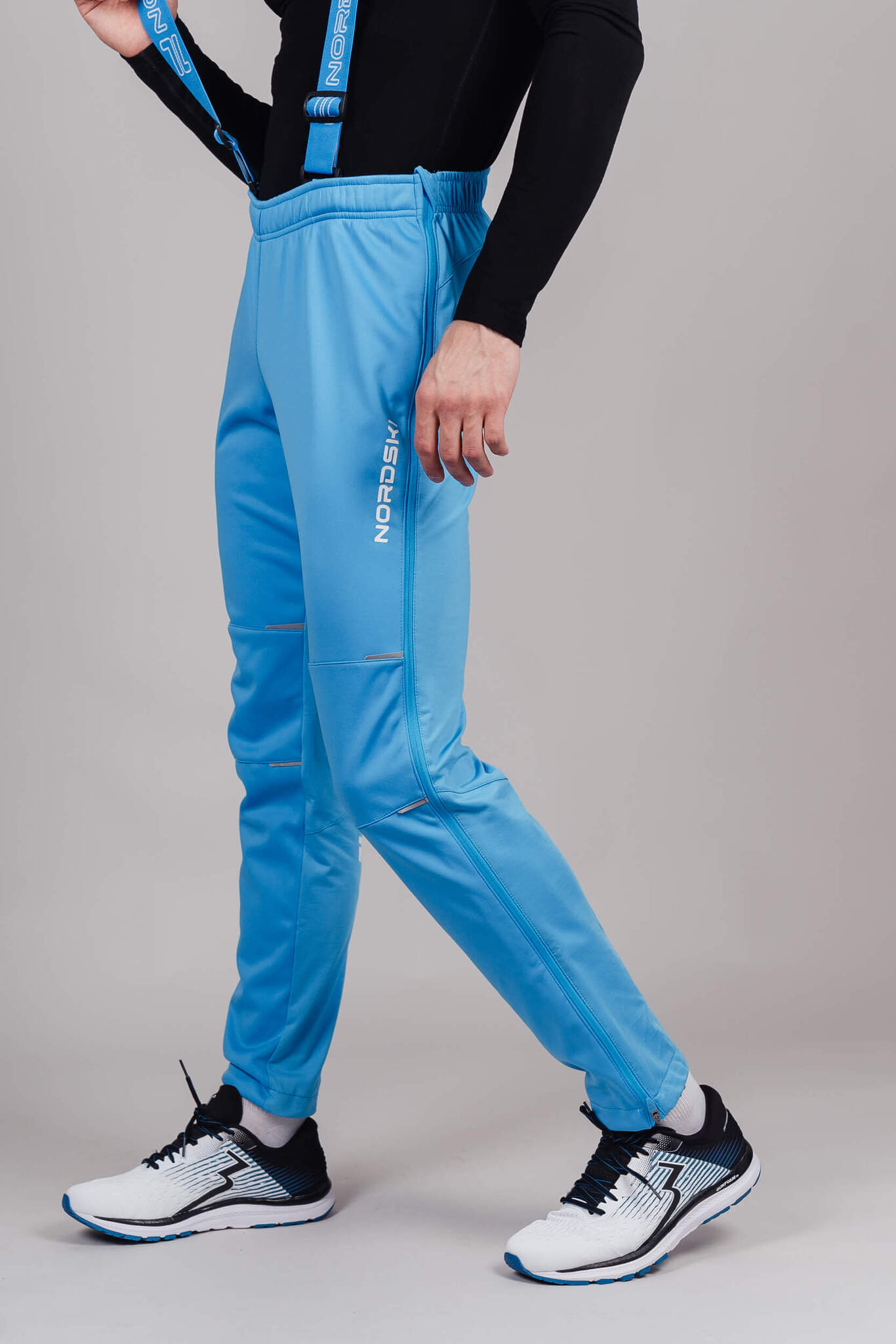 УЦЕНКА-Мужские разминочные лыжные брюки Nordski Premium синие - 7