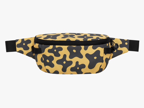 Повседневная сумка на пояс Enklepp Lamel Waist Bag black flowers-yellow