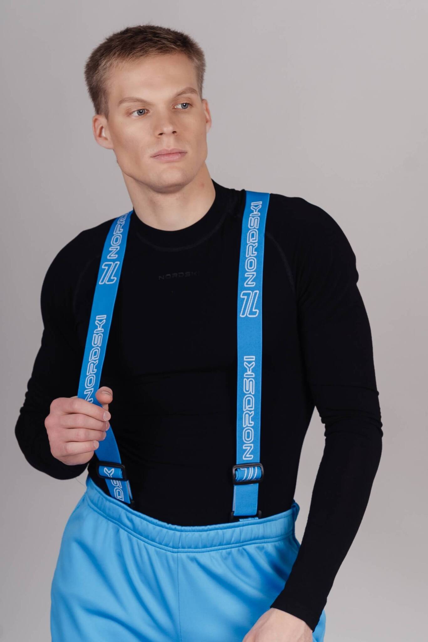 УЦЕНКА-Мужские разминочные лыжные брюки Nordski Premium синие - 9