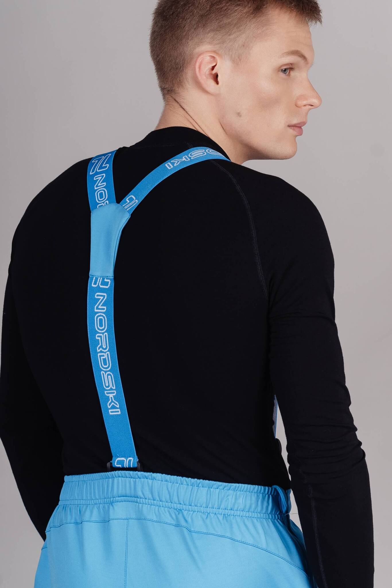 УЦЕНКА-Мужские разминочные лыжные брюки Nordski Premium синие - 11