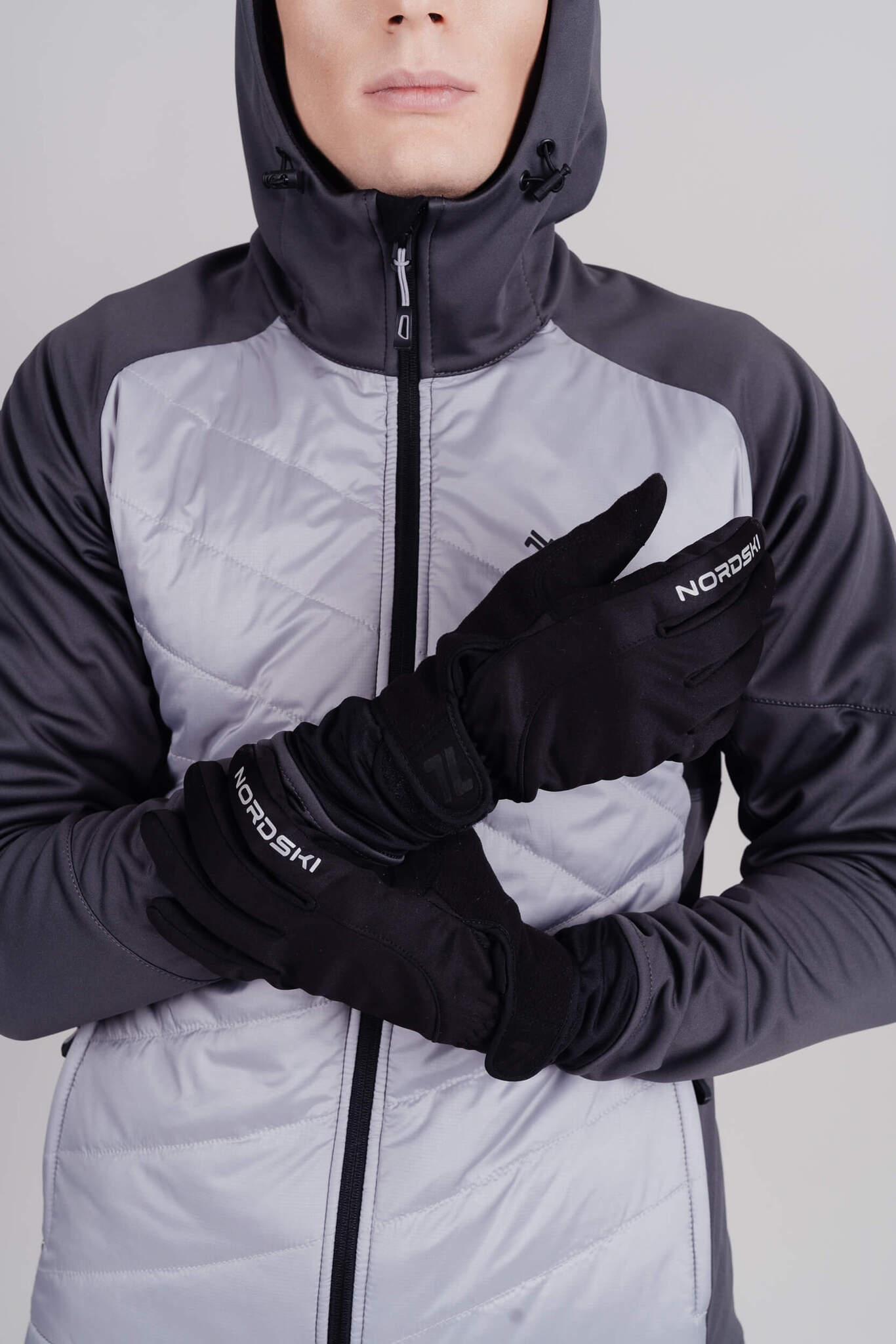 Мужская тренировочная куртка с капюшоном Nordski Hybrid Hood grey - 6