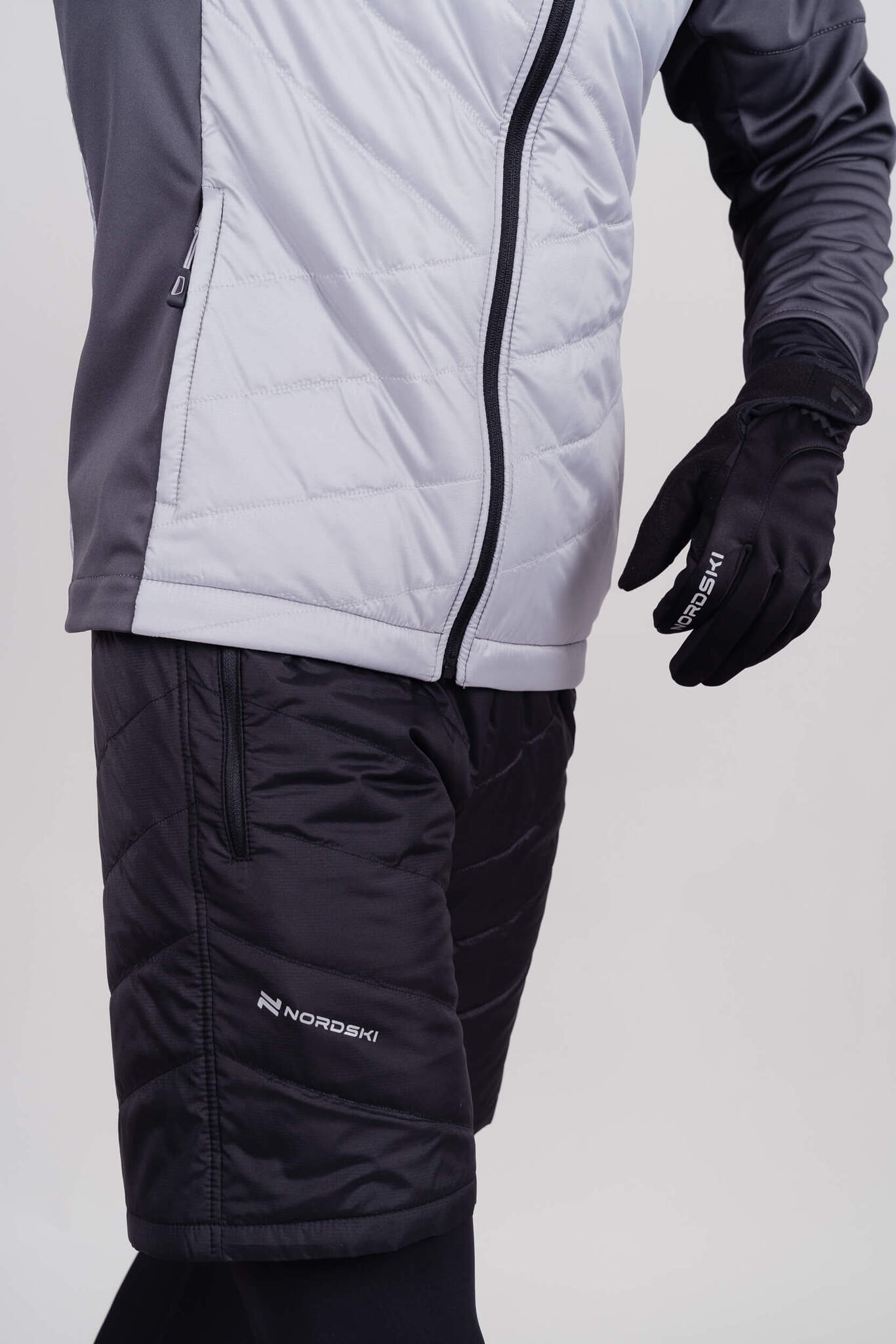 Мужская тренировочная куртка с капюшоном Nordski Hybrid Hood grey - 8