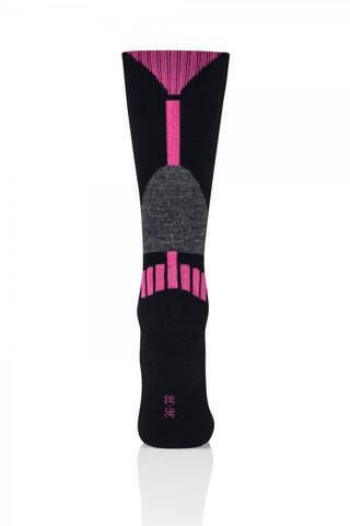 Женские термоноски гольфы Brubeck Ski Force черные-розовые