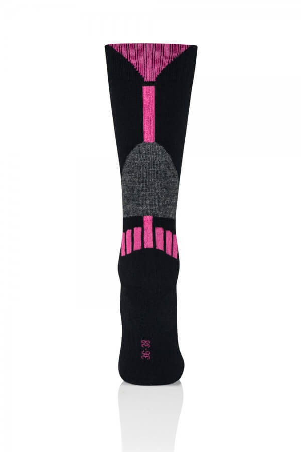 Женские термоноски гольфы Brubeck Ski Force черные-розовые - 3