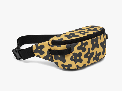 Повседневная сумка на пояс Enklepp Lamel Waist Bag black flowers-yellow