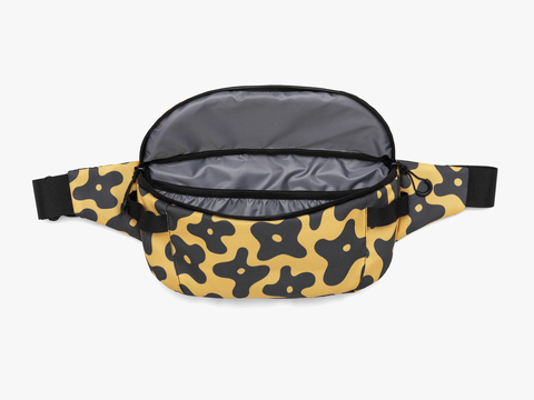 Повседневная сумка на пояс Enklepp Lamel Waist Bag black flowers-yellow