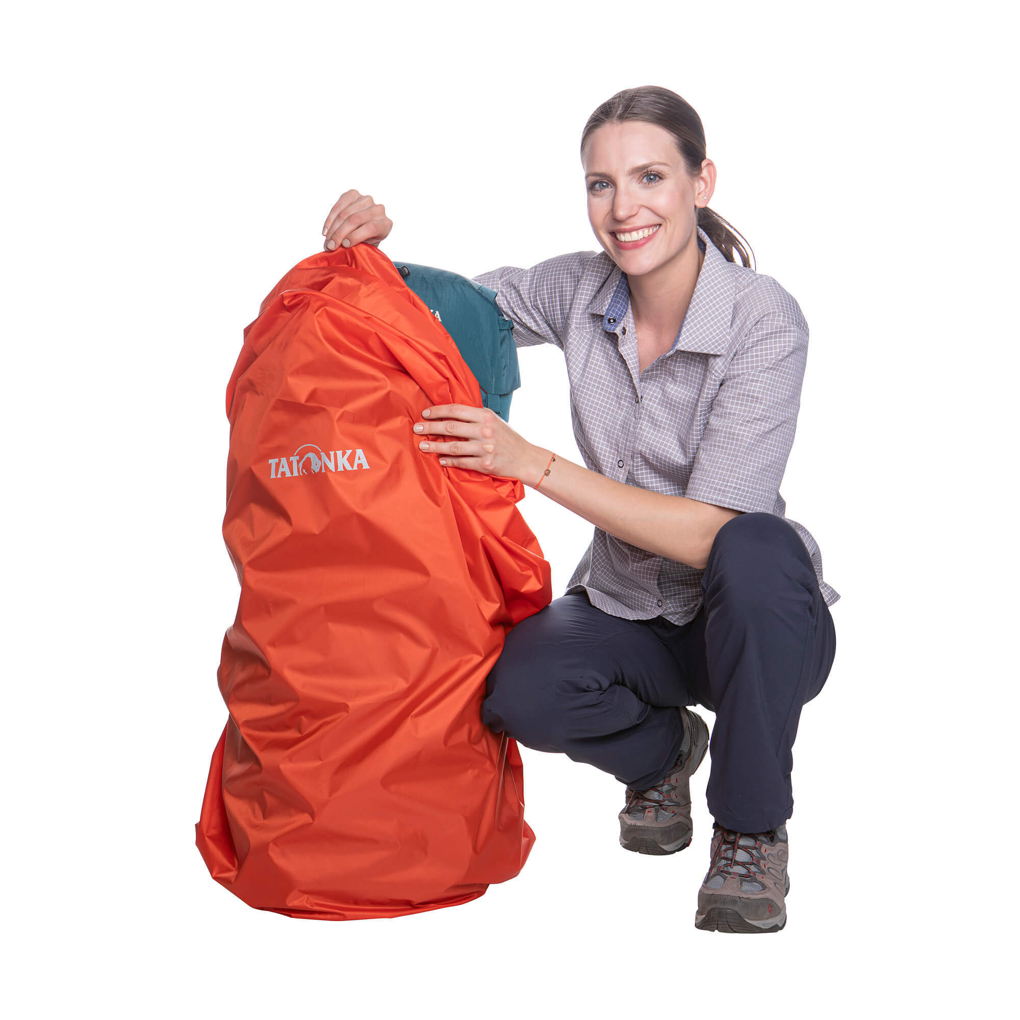 Tatonka Rain Cover 70-90 водонепроницаемый чехол red orange - 6