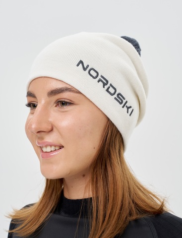 Лыжная шапка c шерстью Nordski Embroidery white