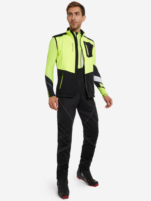 Мужской лыжный жилет Fischer Softshell Warm черно-лимонный - 7