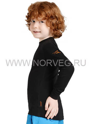 Термобелье рубашка Norveg Active Kids детская с длинным рукавом чёрная