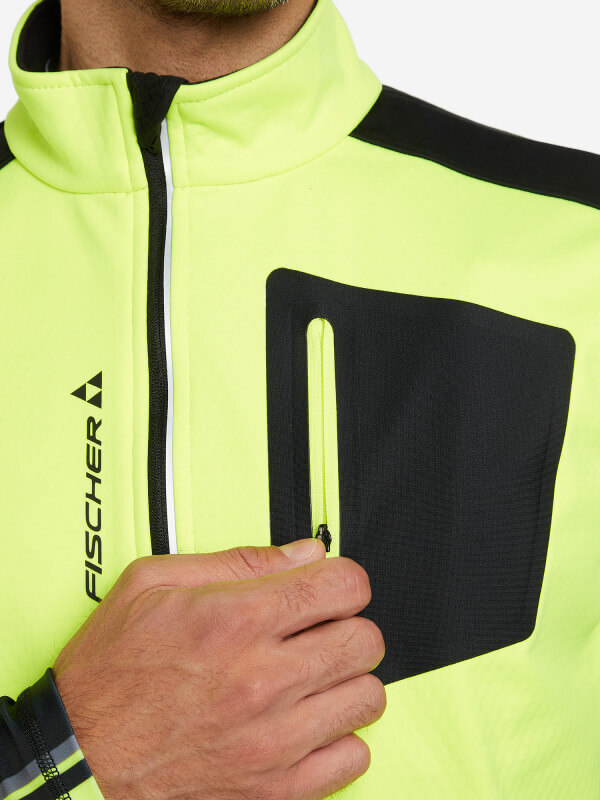Мужской лыжный жилет Fischer Softshell Warm черно-лимонный - 3