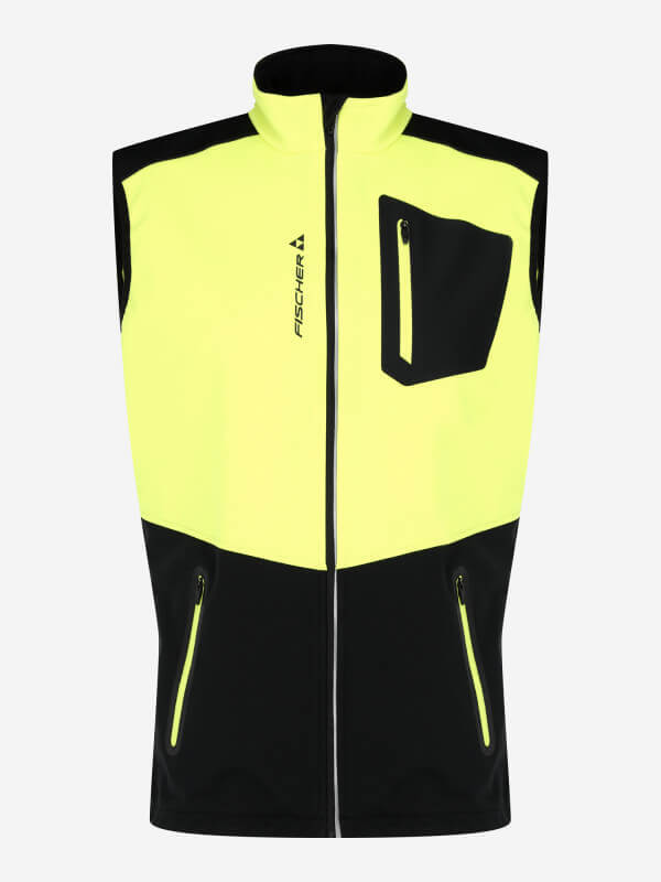 Мужской лыжный жилет Fischer Softshell Warm черно-лимонный - 10