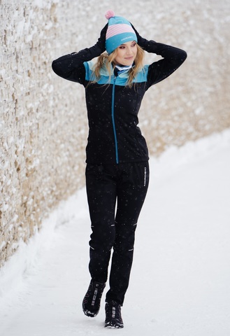 Лыжный костюм женский Nordski Drive black-mint