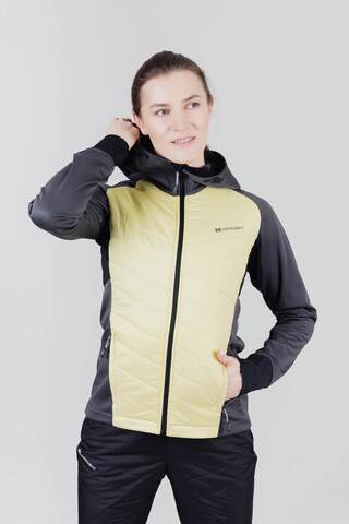 Женская тренировочная куртка с капюшоном Nordski Hybrid Hood black-yellow