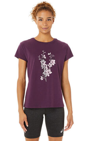 Asics Sakura Flower Tee футболка для бега женская фиолетовая