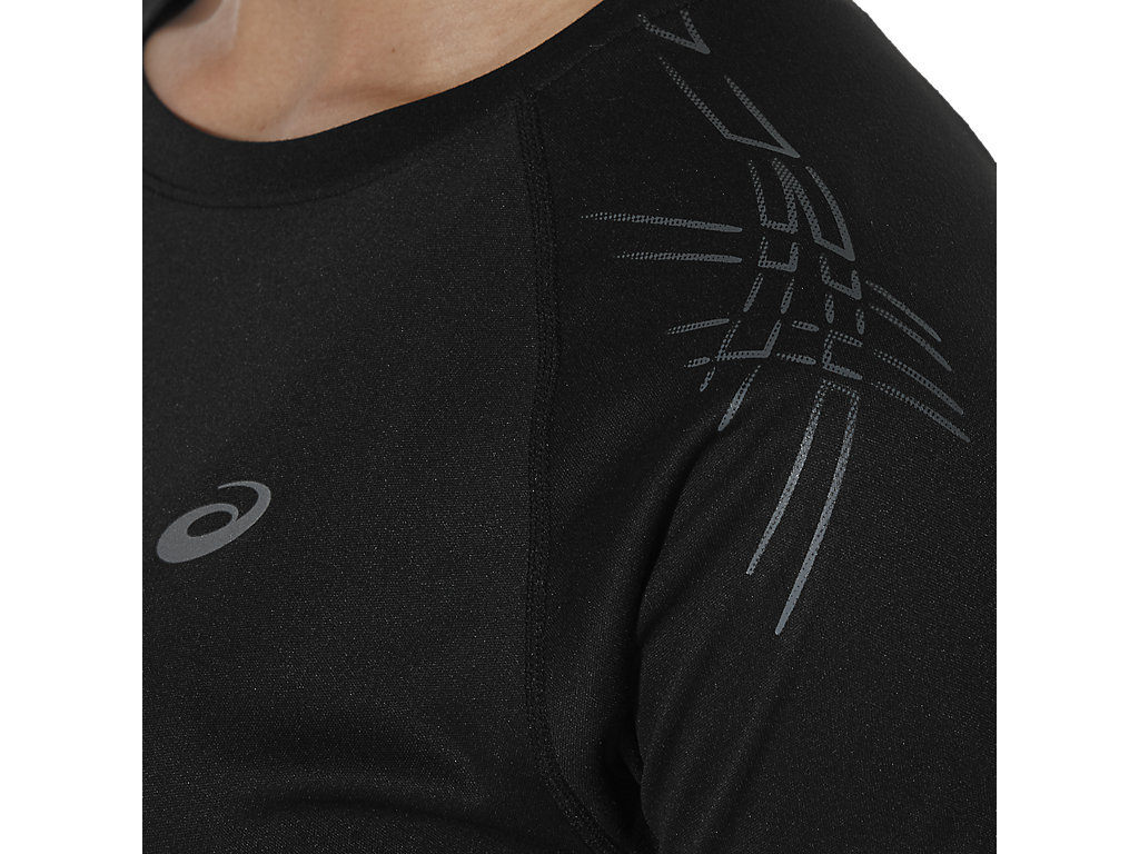 ASICS STRIPE SS TOP женская спортивная футболка черная - 4