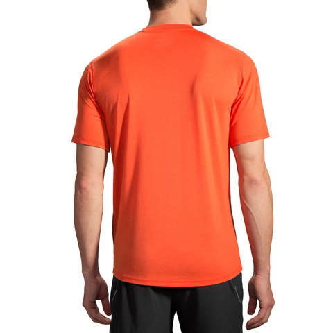 Brooks Fly By Ss Top футболка для бега мужская оранжевая-серая