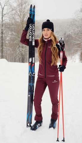 Nordski Pro разминочные лыжные брюки женские бордо