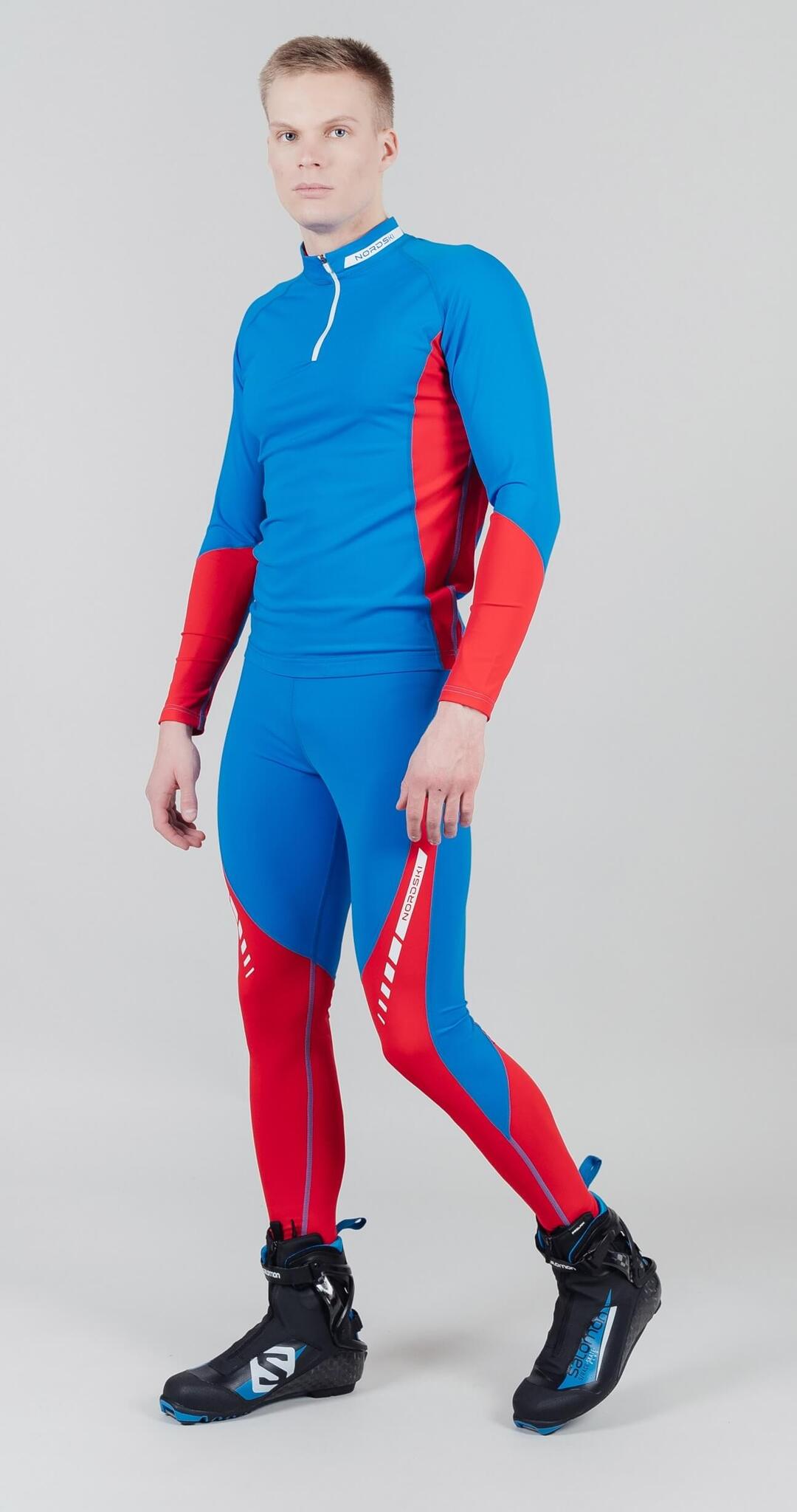 УЦЕНКА-Nordski Base лыжный гоночный комбинезон (КАЛЬСОНЫ) blue-red