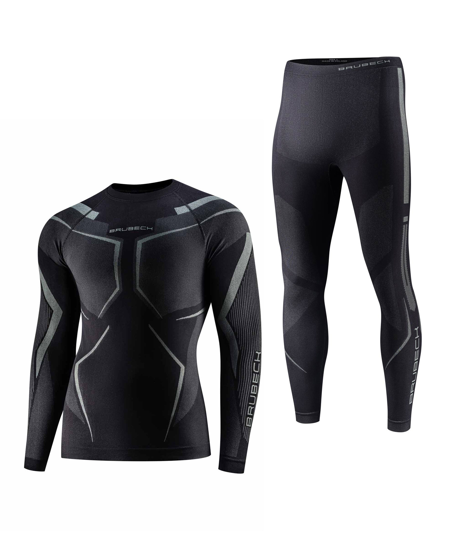 Мужской комплект термобелья Brubeck Dry черный-графитовый - 2