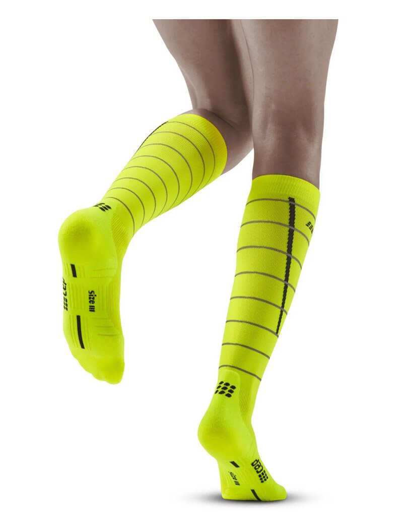 Женские компрессионные гольфы CEP Reflective желтые - 4