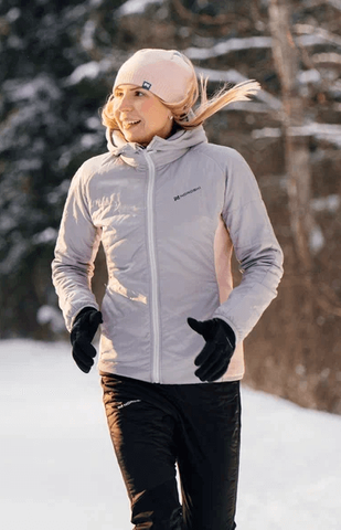 Женская тренировочная куртка с капюшоном Nordski Hybrid Warm grey