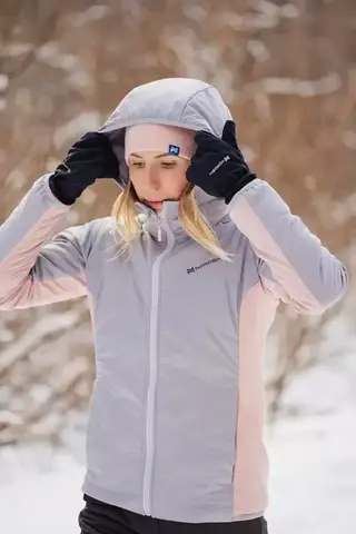 Женская тренировочная куртка с капюшоном Nordski Hybrid Warm grey