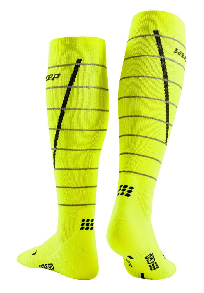 Женские компрессионные гольфы CEP Reflective желтые - 2