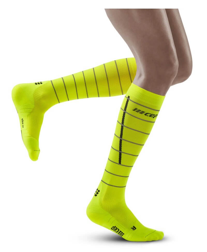 Женские компрессионные гольфы CEP Reflective желтые - 3