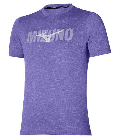 Mizuno Core Graphic Tee беговая футболка мужская синяя