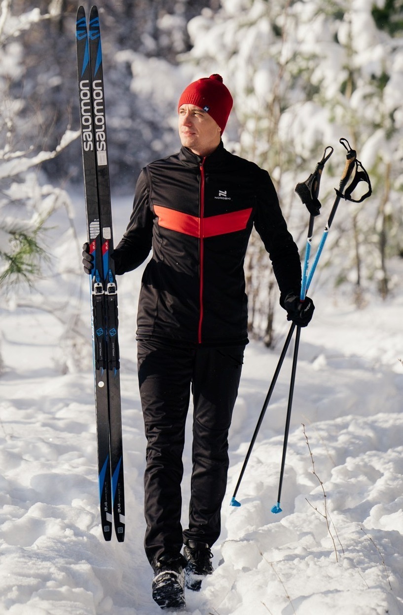 Мужской утепленный лыжный костюм Nordski Base Premium черный