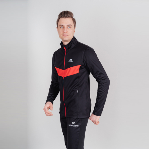 Мужской утепленный лыжный костюм Nordski Base Premium red-black